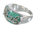 Authentic Sterling Silver Turquoise Inlay Southwest Jewelry Ring Size 4-3/4 X79647
